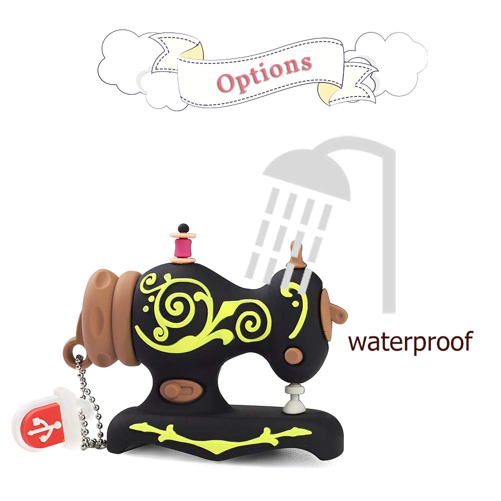 Leizhan Novelty Usb Flash Drive 32Gb Sewing Machine Shape Thumb Drive Data Storage Gift Pendrive, Black